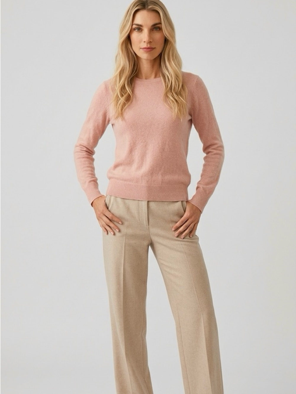 Everlane Classic Women's Crewneck Sweater in Light Pink